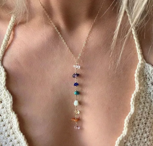Spiritual 7 Chakra Healing Stones Necklace