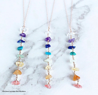 Spiritual 7 Chakra Healing Stones Necklace